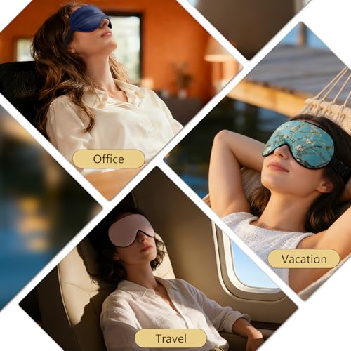 ZIMASILK 100% Natural Silk Sleep Mask Blindfold,Adjustable Super-Smooth Soft Eye Mask for Sleep with Bag(Eyelashes)