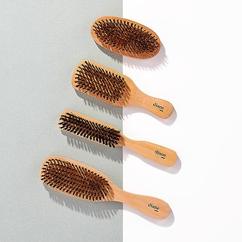 Diane Reinforced Boar Bristle Wave Brush for Men and Barbers ? Hard Bristles for Thick to Coarse Hair ? Use for Detangling, Smoothing, Wave Styles, Restore Shine and Texture