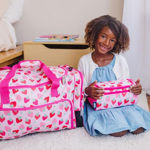 Wildkin Strawberry Patch Toiletry Bag for Kids, Travel & Overnight Use