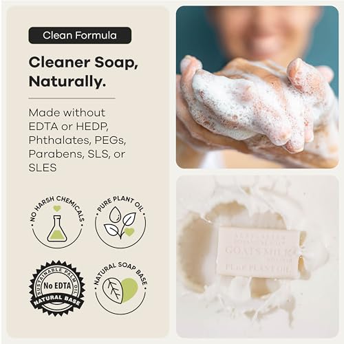 Goat Milk Soap Bars with Shea Butter & Soya Bean Oil - 6.6 OZ Pack of 8, Sensitive Skin