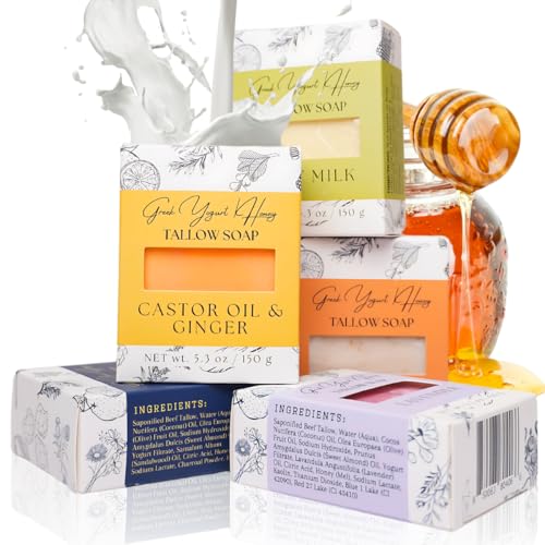 Greek Yogurt & Honey Handmade Natural Soap Bars - Moisturizing Face & Body Bar Set