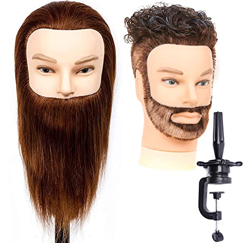 Male Mannequin Head with 14 Inch Human Hair for Barber Training & Styling