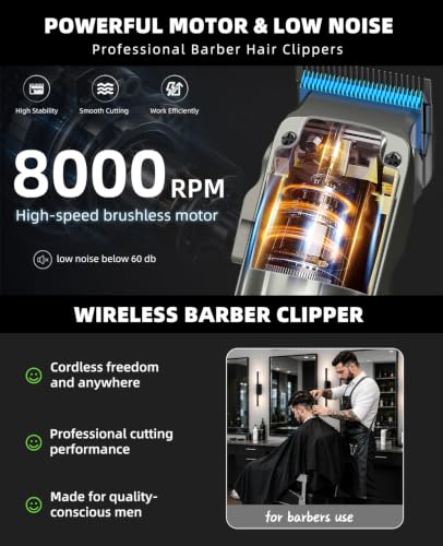 KIKIDO Cordless Hair Clippers Kit 24pc for Men – 3 Batteries, 8k RPM