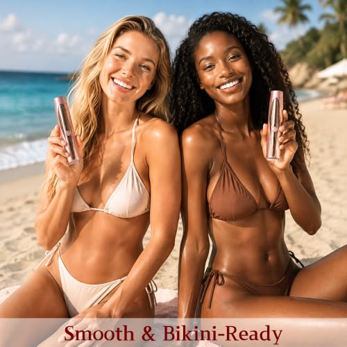 2-in-1 Waterproof Bikini & Face Hair Trimmer for Women - Rose Gold