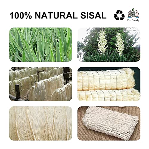 8 Pack Soap Bag Natural Sisal Soap Saver Bag Pouch Mesh Waste Exfoliating Foaming and Drying Soap Holder for Shower