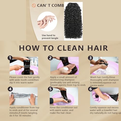 Edwad PC Curly Bundles - 12 Inch Pixie Curly Human Hair Bundle 85g Natural Black