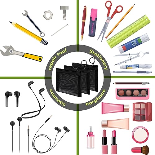 Mini Nylon Mesh Coin Pouches Bulk Pack - Black, 60 Pieces