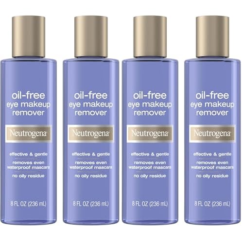 Neutrogena Oil-Free Eye Makeup Remover & Cleanser,Gentle & Non-Greasy Makeup Remover for Waterproof Mascara,8 fl. Oz,(Pack of 4)