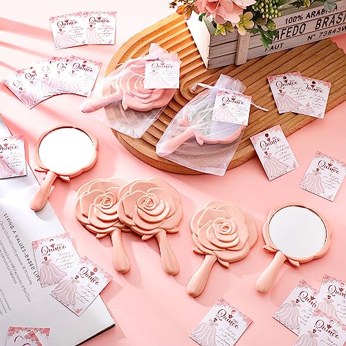 Quinceañera Party Favors Rose Compact Mirrors Gift Set 50 Pieces