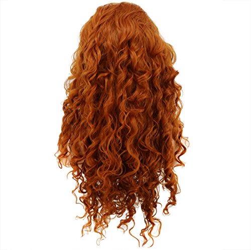 Women Fluffy Long Curly Orange Ginger Cosplay Wig for Halloween & Parties