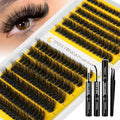 150D Wispy Lash Clusters 10-18mm D Curly Fluffy Lash Cluster 208pcs Mink Lash Extension Kit Volume 3D Layered Thick Individual Lash Clusters Soft Comfort Band with Lash Bond & Seal EPUDY FIHSALA