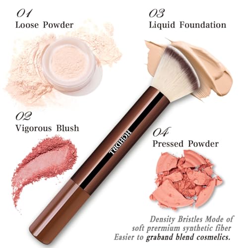 HGHDBT 57-Piece Brown Makeup Brush Set with Case - Professional Synthetic Face & Eye Brushes