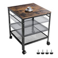 2-Tier Rustic End Table with Adjustable Height Shelf - Small Coffee & Nightstand