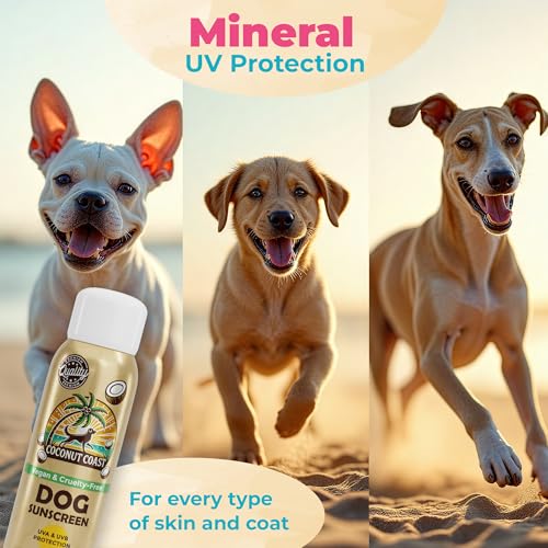 Dog Sunscreen SPF 30+ Natural Mist with Vitamin E Aloe for Sensitive & White Coats