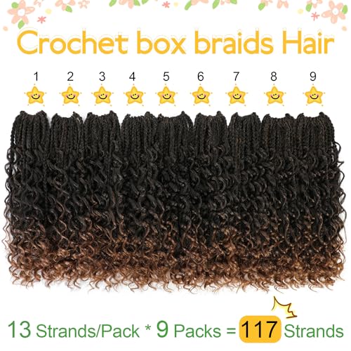 Pre-Looped Goddess Box Braids Crochet Hair 14 Inch - 9 Packs T30#