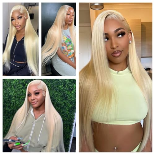 Blonde Lace Front Wigs 13x6 HD Human Hair 200% Density 28 Inch - Unprocessed, Pre Plucked, Glueless