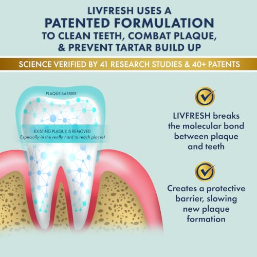 LIVFRESH Wintergreen Toothpaste Gel 1.75oz – Fluoride-Free, Plaque & Tartar Removal, Fresh Breath, Foaming Whitening