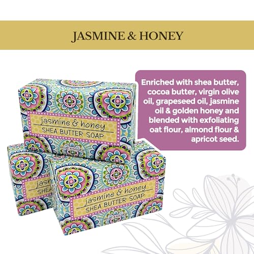 Greenwich Bay Trading Co., Jasmine and Honey Shea Butter Soap, Set of 12 Bars, 2 Ounces Each