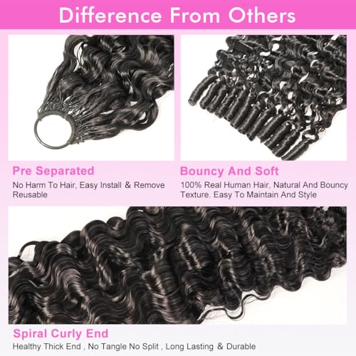 Black 20 Inch Burmese Curly Human Hair Crochet Bundles 100G - Natural Shine