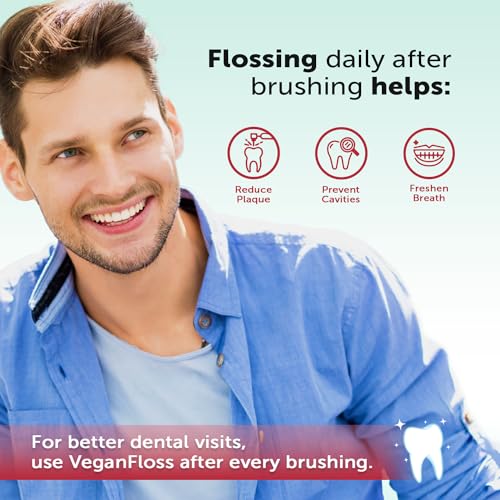 Eco-Dent Vegan Floss Cinnamon 1800ft Pack of 1 - Recyclable, Plant-Based Wax