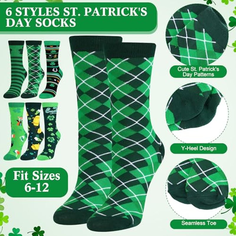 18 Pcs St Patrick's Day Gifts Set Happy St Patrick's Day Enamel Mugs Irish Shamrock Lucky Makeup Bags Green Clover Socks Bulk Party Favors Supplies for Women Coworkers Saint Patty's Decor
