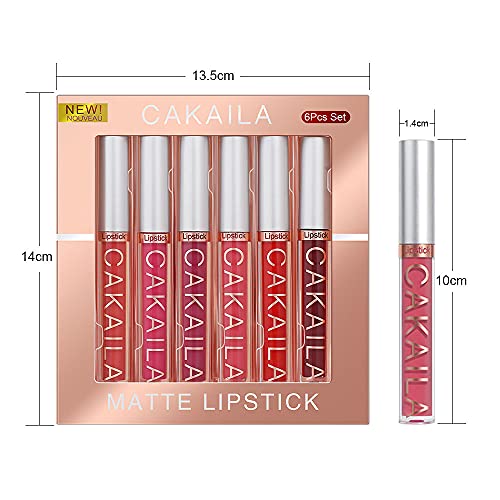 KARNAR 6Pcs Lipstick Matte Liquid Lipstick Lipgloss Set for Women labiales mate 24 horas originales matte larga duracion 24 Deep Red Original 24 Hour Lipstick Lip Stain Long Lasting Waterproof