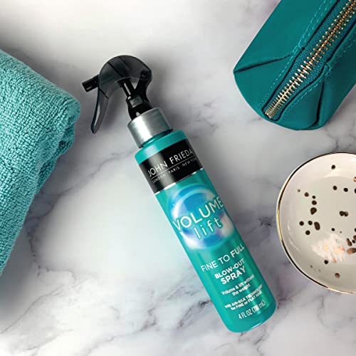John Frieda Volume Lift Fine to Full Blow-Out Spray for Fine Hair, Safe for Color-Treated Hair, Root Booster Volumizing Spray, 4 Ounces, with Air-Silk Technology (Packaging May Vary) (Pack of 2)