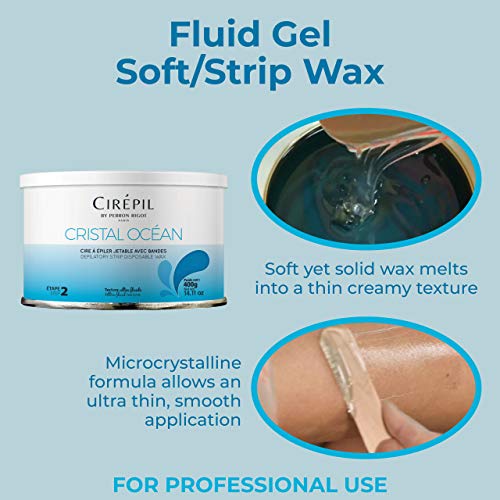 Cirepil Cristal Ocean Soft Strip Wax 14.11oz / 400g - Hypoallergenic, Fragrance-Free