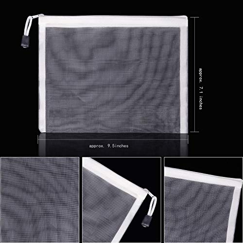 White Mesh Makeup Cosmetic Bag Set - 20 Pouches, Travel Organizers