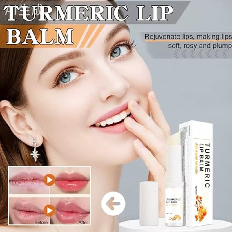 2PCS Turmeric Lip Scrub for Dark Lips, Lip Balm Moisturizer for Smokers, Lip Exfoliator Scrub for Lip Softening and Hydration, Dark Lips Corrector Balm, Reduce Fine Lip Lines, Nourish lips