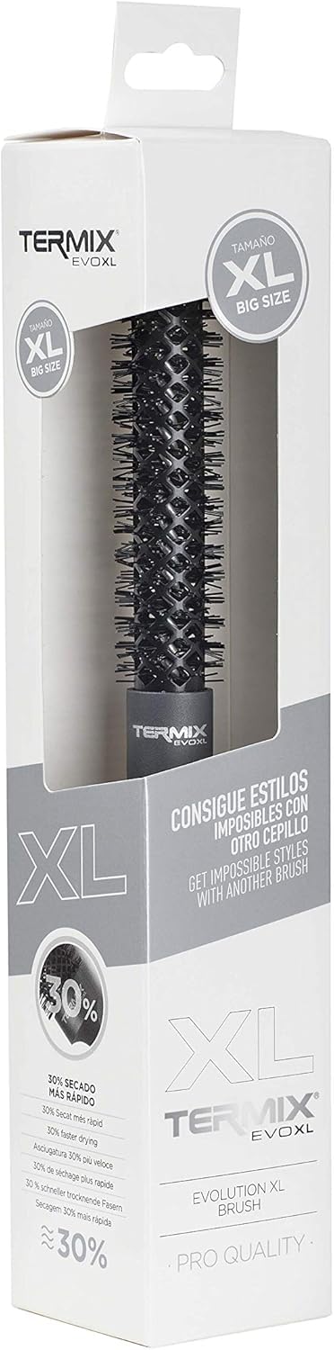 Termix Evolution XL Round Hairbrush with Ionized Fibres - 23 mm, 3 cm Extra Surface for Faster Drying
