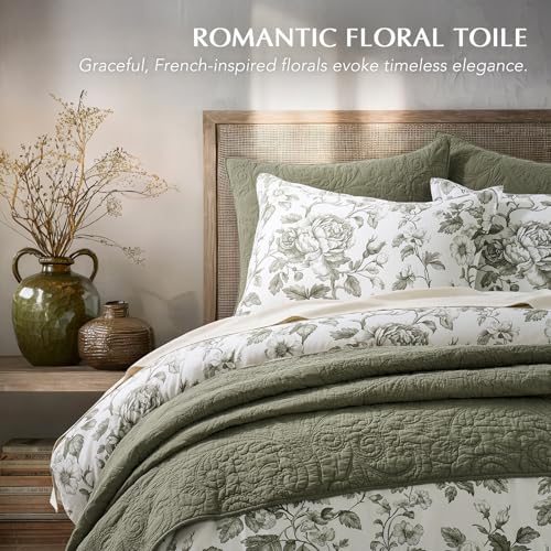 EverGrace Cotton Sateen Duvet Cover Set Queen Olive Green No Comforter - 90"x92"