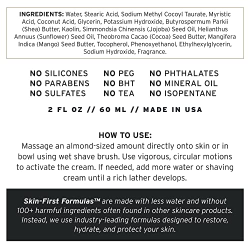 SUPPLY Ultra Lather Shaving Cream Sandalwood & Cedar - Hypoallergenic Formula for Men - 3.4 Oz Jar - Naturally Soothes and Protects, Guards Against Razor Burn and Irritation