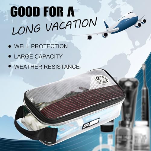 Large Clear Travel Toiletry Bag - Waterproof Organizer for Men Women