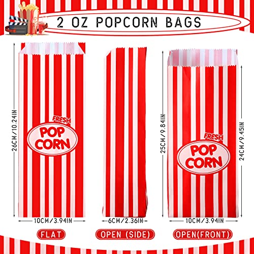 2oz Red Popcorn Bags Bulk 1000 Pcs Disposable Snack Bags for Parties & Events - Sherr Variation