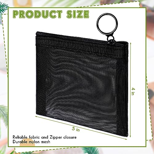 Mini Nylon Mesh Coin Pouches Bulk Pack - Black, 60 Pieces