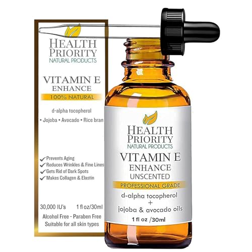Unscented Organic Vitamin E Oil for Skin & Hair - 1 Fl Oz, Handcrafted, Non-GMO