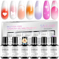 SAVILAND Dilution-Free Airbrush Gel Nail Polish Hema-Free: 20ml 0-Acetone 6PCS White Nail Polish for Airbrush Pure Formula No Clogging Gel Airbrush Paint for Nails Coverage for Ombre Nail Art Salon