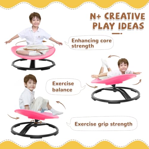 Kids Sensory Spin Chair - Autism Autistic Spectrum Therapy Toy - Pink Round
