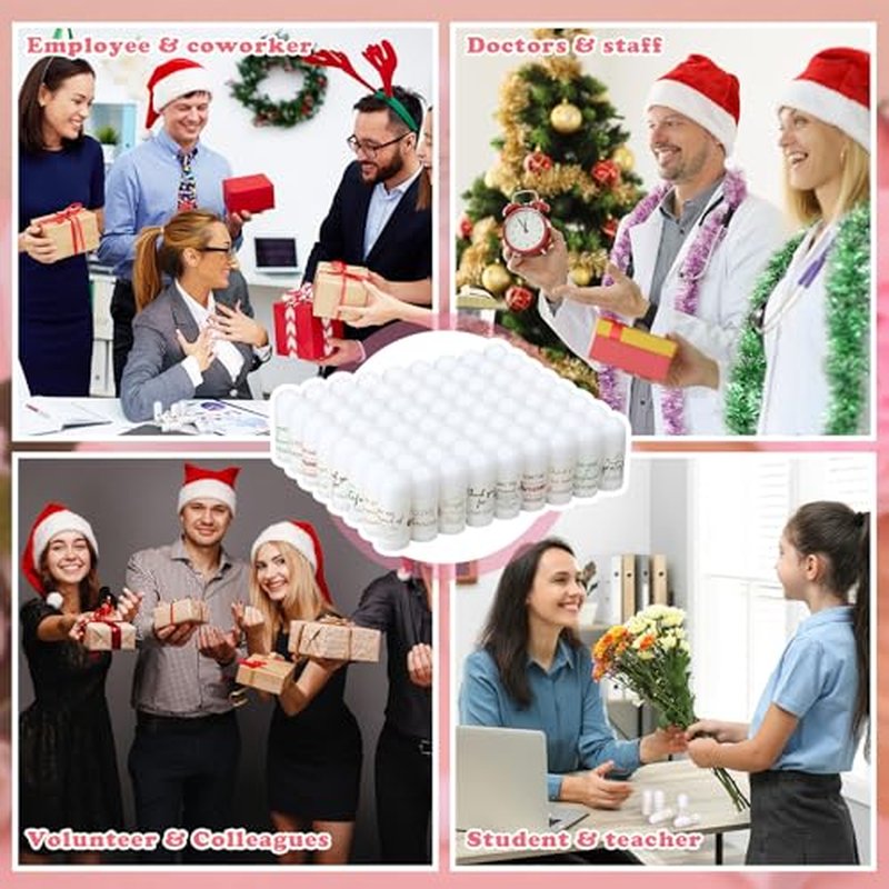 72 Pcs Worker Gifts Employee Appreciation Gifts Mini Lip Balm Bulk, 8 Assorted Flavor, Thank You Gift for Women Party Party Staff Coworker Volunteer Nurse Teacher Mother Day