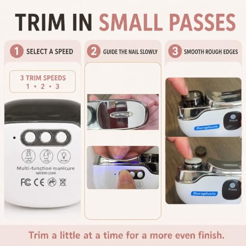 Electric Nail Clipper & Polisher with Safety Guard - Rechargeable Fingernail Care Device