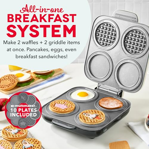 MultiMaker Family Mini Maker System with 10 Removable Plates for Breakfast & Beyond
