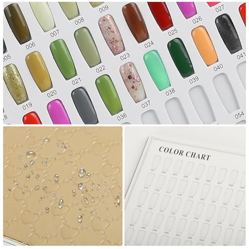 308 Colors Nail Swatches Book with 360 Nail Tips - Gold Variation