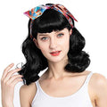 Vintage 50s Rockabilly Wavy Black Wig with Bangs - Cosplay & Daily Use