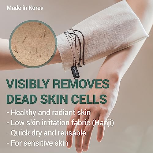 DEARCUS Korean Exfoliating Washcloth Towel 2Pcs + Bath Shower Towel1 Pack Bundle