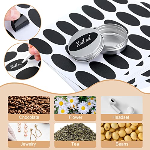 200 Pack Silver 1 oz Metal Tins with Lids for Cosmetics & DIY Projects - Includes Markers & Labels
