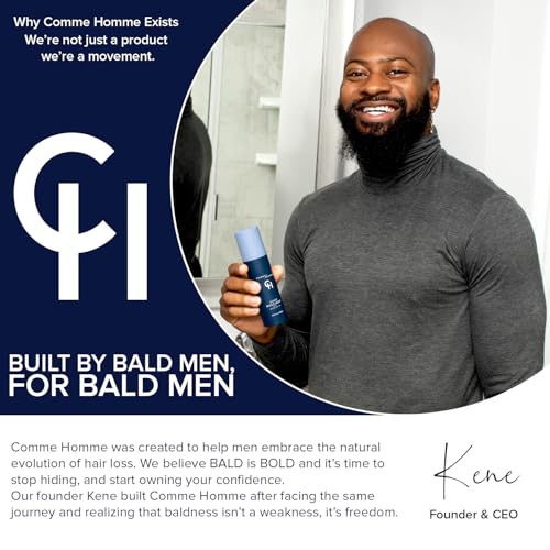 Comme Homme Bald Head Care Kit with Wash, Exfoliator, Moisturizer, & Bag