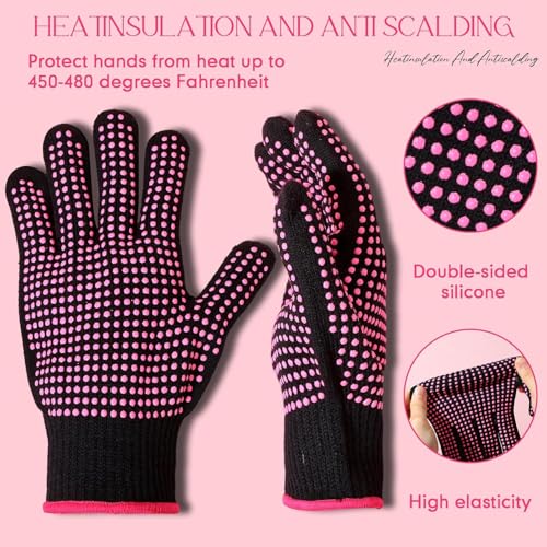 Pink Heat Resistant Gloves for Sublimation & Hair Styling - 15 Pairs