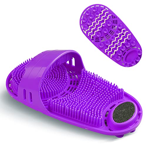 Silicone Foot Scrubber with Non-Slip Suction Cups - Violet