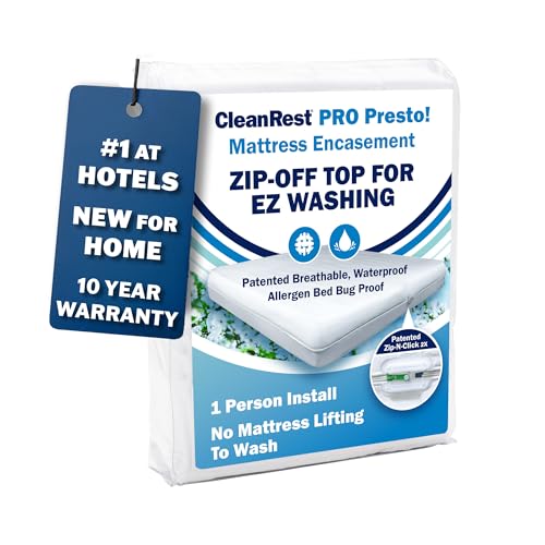 King Size Waterproof Mattress Encasement with Zip-Off Top - Bed Bug & Allergen Proof
